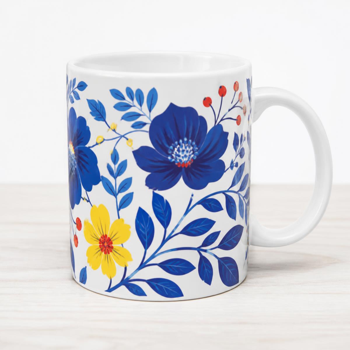 Caneca personalizada floral de exemplo
